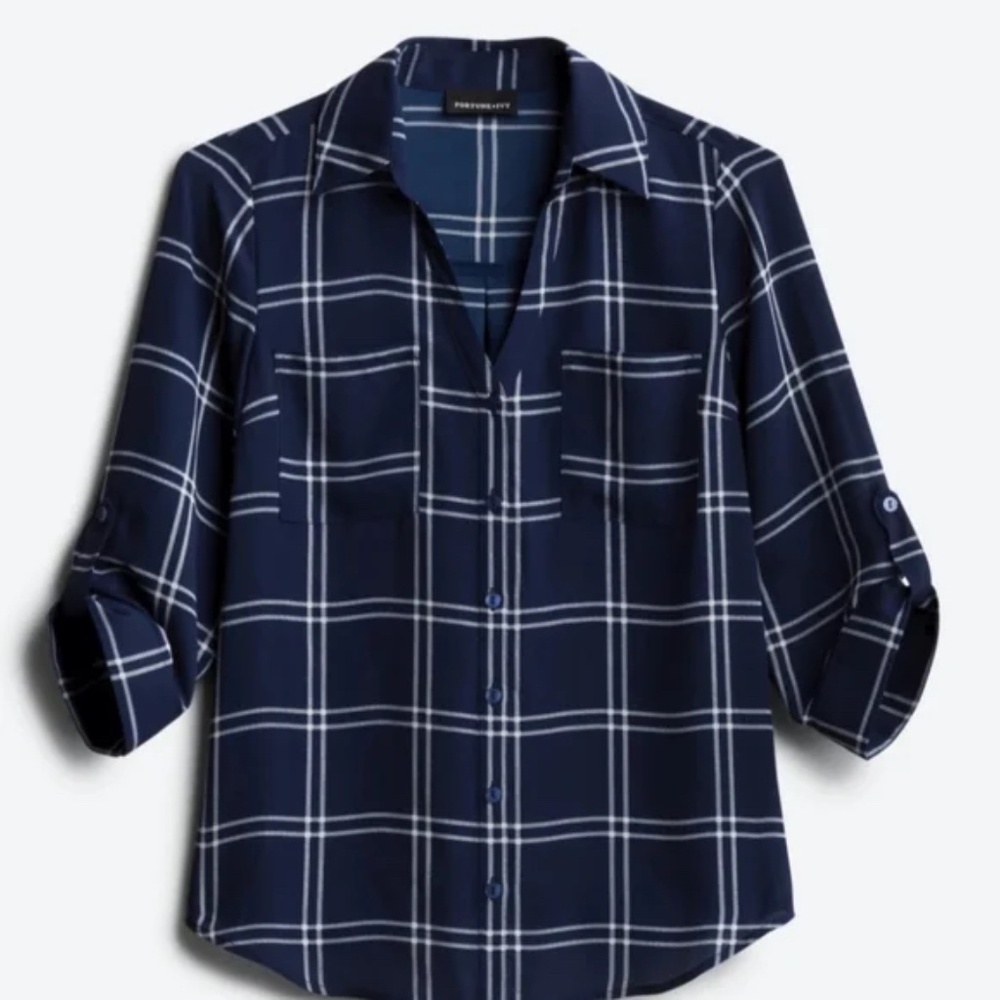 NWT Fortune + Ivy "Christelle" Button Down Blouse